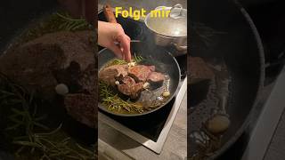 Rindersteak Medium in Pfanne 😍Rind filet knoblauch salz abendessenpolska followme steak [upl. by Bettye989]