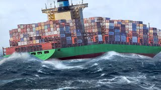 How the World Largest Container Ships Survive Intense Waves Without Breaking [upl. by Rush]