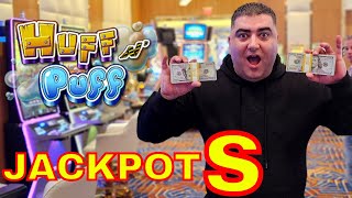 BIG BETS amp BIG JACKPOT On High Limit Huff N puff Slot Machine [upl. by Jocko832]