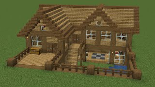 Minecraft  How to build a Large Spruce Survival House [upl. by Sikleb]