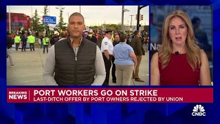 US port workers go on strike Heres what to know [upl. by Cohlette919]