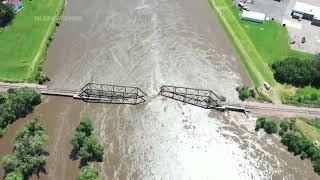 Midwestern flooding collapses a bridge in South Dakota [upl. by Solorac941]