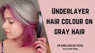 Peekaboo Hair Color on Short Grey Hair in 5 Easy Steps  SparklingSilvers [upl. by Faust]