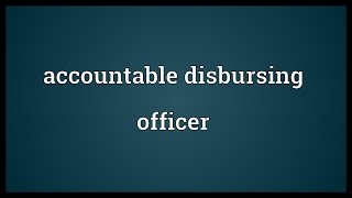 Accountable disbursing officer Meaning [upl. by Piks]