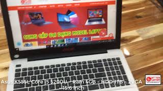 Asus K555L Core i5 5200U  Ram 4GB  HDD 1TB  2VGA  156 inch [upl. by Aramac]