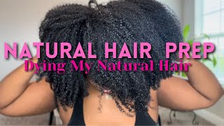 NATURAL HAIR PREP  DYING MY NATURAL HAIR  MOISTURIZING MY NATURAL HAIR [upl. by Alleuqram]