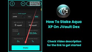 How to Stake Aqua XP Airdrop On JValut Staking Dex [upl. by Lorens]