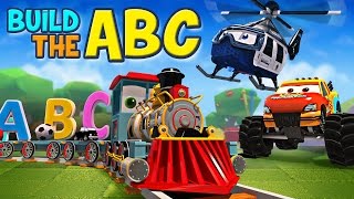 appMink build the ABC with Alphabet Train Monster Truck Police Helicopter and School Bus [upl. by Ayekan]