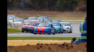 NASA SE Spec Miata race at CMP on Nov 3rd 2024 Dean finishes 2nd but awarded the win after contact [upl. by Penman127]