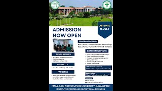 Admission 2024 IFNS PMASArid Agriculture University Rawalpindi [upl. by Norman]