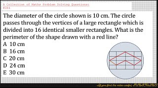 A Collection of Maths Problem Solving Questions384 Perimeter of Shape [upl. by Yrtnahc]