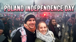 Polish Independence Day WE WERE ON MARCH  There were thousand of people Warsaw 112023 [upl. by Dalpe647]