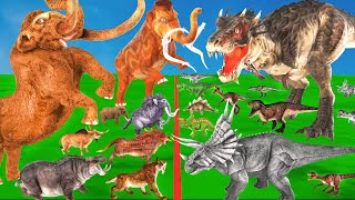 Woolly Mammoth Vs Dinosaur Prehistoric Mammals Vs Prehistoric Dinosaurs Size Comparison Animals [upl. by Jadda260]