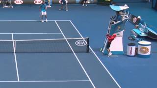 Ball Kid Gets Hit In The Face  Australian Open 2014 [upl. by Katz609]