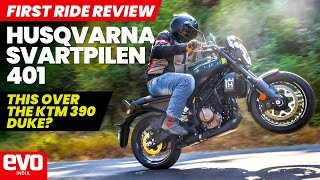 Husqvarna Svartpilen 401  KTM 390 Duke in a Scrambler Form  First Ride Review  evo India [upl. by Dlnaod]