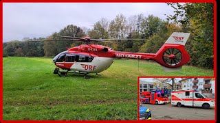 Schwerer Arbeitsunfall auf Baustelle in Schwäbisch Gmünd  Rettungshunschrauber im Einsatz [upl. by Etnahsa]