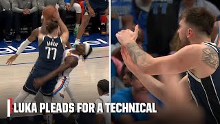 Luka Doncic BEGS for a flopping technical on Lu Dort after this play  NBA on ESPN [upl. by Cung178]