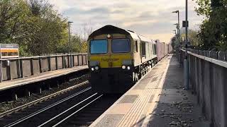 Freightliner’s 66416 on the tones as it climbs up from Eastleigh amp passes Shawford [upl. by Regnig]