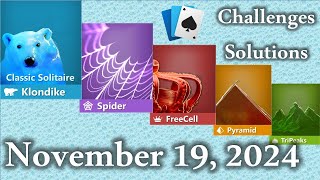 Microsoft Solitaire Collection November 19 2024 [upl. by Sosthenna]