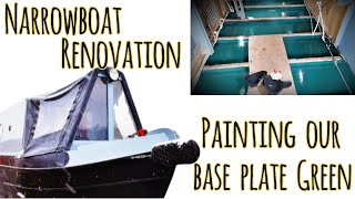 Narrowboat Renovation  Painting our base plate green  Episode 6 [upl. by Booth]