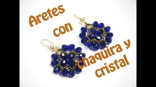 Aretes con chaquira y cristal [upl. by Leon466]