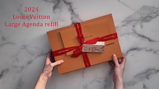 UNBOXING  2024 Louis Vuitton Large Agenda Refill A5 size [upl. by Elitnahc228]