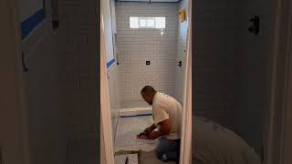 Bath Floor Tile Installation 12”x12” Penny Tile construction tutorial tutorial bathroom tile [upl. by Vladimir]