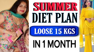 Summer Diet Plan to loose 15 kgs in just 1 Month by Nisha Arora  Weightloss [upl. by Akkinahs]