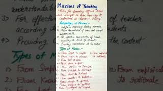 Maxims of teaching ft BEd second sem hnbguupdate [upl. by Goines]