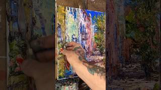 Impressionist painting timelapse of Rainbow Row impressionism oilpainting art landscapepainting [upl. by Aras]