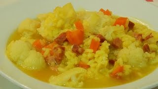 Receta fácil de arroz caldoso con coliflor [upl. by Zsazsa]