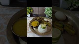 Pork with banana flowerpapaya dal brinjal fryegg boil🥰youtubeshorts vairalvideocooking pork [upl. by Enelaj]