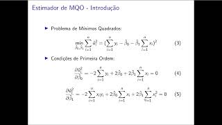 Estimador de Mínimos Quadrados Ordinários Introdução I [upl. by Gowon]