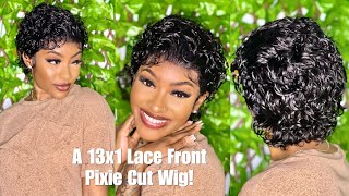 My First Time Installing A 13x1 Curly Pixie Cut Lace Front Wig ft Luvme Hair PETITESUE DIVINITII [upl. by Cohlette]