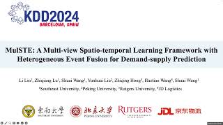 KDD 2024  MulSTE A Multi view Spatio temporal Learning [upl. by Engdahl]