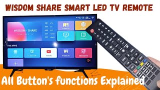 wisdom share LED TV remote all features explainedWisdomshare smart cloud tv information of Remote [upl. by Aierbma234]