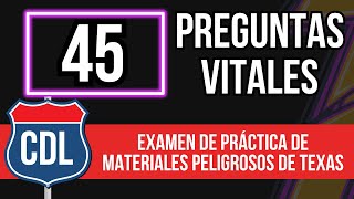 Examen de Práctica para Materiales Peligrosos CDL de Texas 2024 Licencia de Conducir Comercial [upl. by Dempstor556]