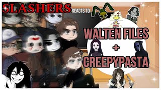 Slashers react to CREEPYPASTA amp WALTEN FILES ORIGINAL [upl. by Sidoma259]