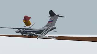 Aerohoer Ilyushin Il76 Crash Into Water tower Animation [upl. by Nidla]