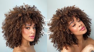 Curly Hair Routine 3c4a wash deep condition and styling [upl. by Zusman]