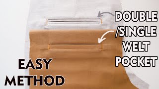 Easy Method To Sew Double Single Welt Pocket If You Have Trouble With Traditional Way [upl. by Fara544]