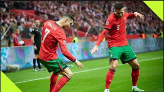 Ronaldo Slicing My Haters New celebration With Diogo Dalot After He Scored Against Poland 🔥 [upl. by Jac]