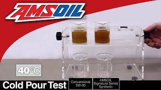 Cold Pour Test AMSOIL Synthetic Oil versus Conventional Oil [upl. by Malloy]