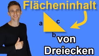 Flächenberechnung von Dreiecken mit Satz des Pythagoras [upl. by Mariya]