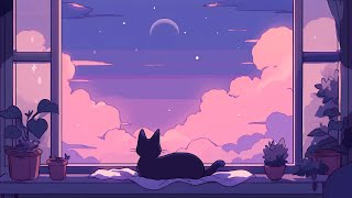 Peaceful night on the rooftop with my cat • Lofi Hip Hop Mix 🐾 Chill Beats To Relax  Study To [upl. by Inwat894]