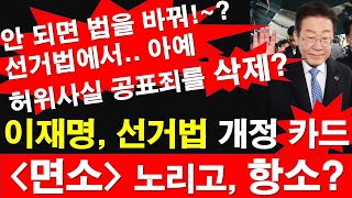 이재명 선거법 개정 카드 면소 노리고 항소 안 되면 법을 바꿔 선거법상 허위사실 공표죄를 삭제 레지스탕스TV 정광용TV [upl. by Yssirhc]