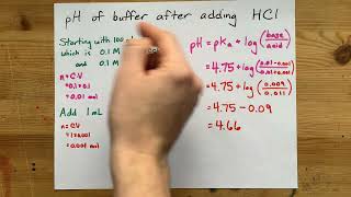 Find the pH of a Buffer after Adding HCl [upl. by Fesoy241]