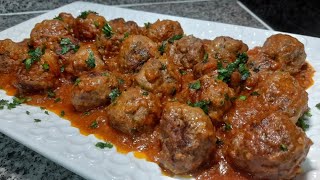 ALBÓNDIGAS DE CARNE MOLIDA en SALSA DE TOMATES  paso a paso [upl. by Nyrok]