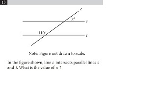 13 In the figure shown line c intersects parallel lines s and t What is the value of x [upl. by Hiltan]