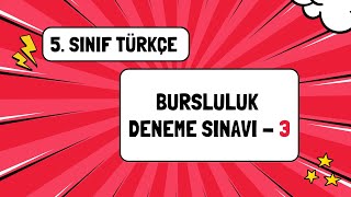 5 Sınıf Türkçe Bursluluk Sınavına Hazırlık 3 2023 [upl. by Akimit]